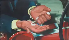 Leonard Baby, If You Don’t Bleed, You Don’t Die, 2023, acrylic on panel