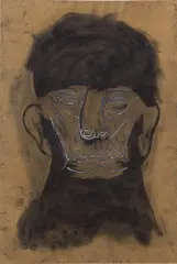 Jaume Plensa, Untitled (Tete), 1985, charcoal and oilstick on paper