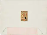 Antoni Tàpies, Tarjeta Y Collage Rosa, 1973, ballpoint pen, oil, card and tissue paper collage on paper