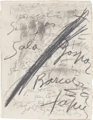 Untitled by Antoni Tàpies, 1969, graphite and ink on paper, sold Mar 2025