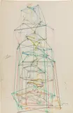 Ștefan Bertalan, Sunflower, 1979, coloured pencil, ink and graphite on paper