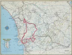 Douglas Huebler, San Diego Country, 1968, felt-tip pen on map