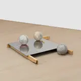 Oscar Murillo, Untitled, 2013, wood, mirror, concrete, rubber and string