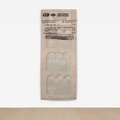 Gabriel Kuri, Untitled (GB Self Caisse), 2010, hand woven wool gobelin