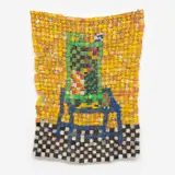 Serge Attukwei Clottey, Green Jug, 2022, plastic and copper wire