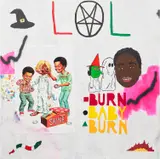 David Leggett, Those three words, 2018, acrylic, felt, spray paint and collage on paper mounted on canvas