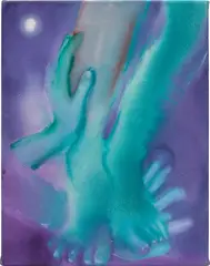 Elizabeth Glaessner, Phantom Feet Washing, 2020, water dispersed pigments and oil on canvas