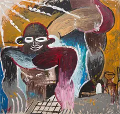 Reginald Sylvester, Debauchery in the Club, 2017, ​​acrylic and oilstick on canvas