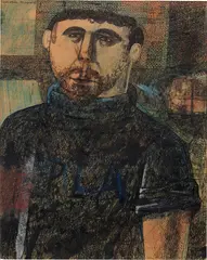 R.A. Sir Peter Blake, Sailor (Bearded Man), 1951, ink, watercolour and crayon on paper