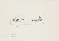 Marcel Broodthaers, Baviere occidental baviere oriental, ink and pencil on board