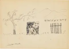 Grüsse Gott! – neige internelle by Marcel Broodthaers, ink on paper, offered Mar 2025