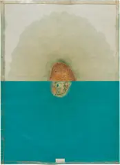 Dieter Roth, Kleiner Sonnenuntergang (Small Sunset), 1970, salami on paper in plastic cover