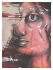 Elsa Rouy, Shit eye, 2022, ink and acrylic on canvas