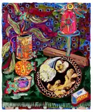 Kate Pincus-Whitney, Americana Still: King of Kings, 2020, acrylic and Polycolour on canvas