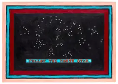 Lubaina Himid, Follow the North Star, 2016, graphite and acrylic on paper