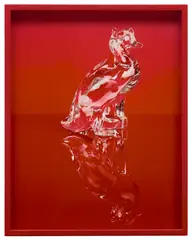 Elad Lassry, Cat and Duck (Red), 2011, chromogenic print, in artist's frame