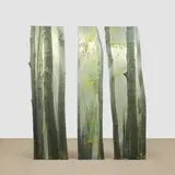 Katja Novitskova, Branching (Green Forest), 2014, digital print on aluminium, in 3 parts