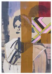 Shezad Dawood, Ø4 (The Empress), 2016, acrylic and silkscreen print on vintage textile