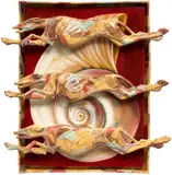 Stephanie Temma Hier, Living too close to the ground, 2021, oil on linen with glazed stoneware, in artist's glazed stoneware frame