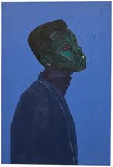 Annan Affotey, Blue Turtleneck, 2020, acrylic on canvas