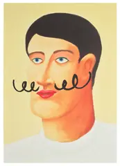 Nicolas Party, Portrait with a Mustache, 2013, screenprint on offset lithograph