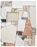 Sally Ross, Keith Lumber, 2018, gesso, enamel and graphite on canvas and printed cotton, with polyester thread
