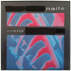Alex Da Corte, Untitled (Pretty Nails), 2015, digitally printed poplin, sequin pins, t-shirts, garbage bags, spray paint, felt-tip pen, foam core and velvet, in anodized metal artist's frame