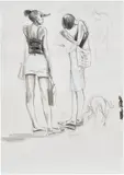 Charles Avery, Untitled (Two Girls), 2011, graphite, pen, ink and acrylic on paper
