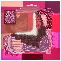 Patrick Alston, Keep My Spirit Alive, 2021, acrylic, enamel, oil, oil stick and spray paint on sewn fabric and vinyl