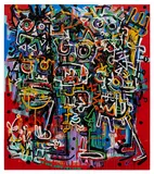 Fika Leon, Join Us, 2023, acrylic, enamel and silicon on canvas