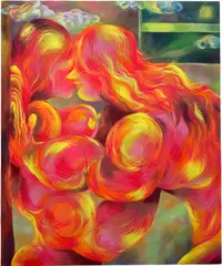 Ana Benaroya, Baby Where You Are, 2020, acrylic, spray paint and oil on canvas