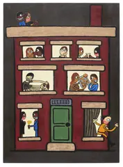 Jay Stuckey, Green Door What's That Secret You’re Keeping, 2019, oil on canvas mounted to board