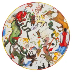 Verne Dawson, Celestial Atlas, 2002, oil on wood and metal tabletop