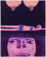 Katherine Bradford, Portrait in 3 Parts, 2019, acrylic on canvas