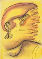 American Football Player 02 by Anastasia Bay, 2021, pastel, charcoal and oil on paper, sold Oct 2025
