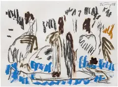 Günther Förg, Untitled, 2008, charcoal and oil on paper