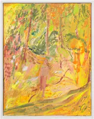 Soumya Netrabile, A Lonely Girl, 2022, oil on canvas, in artist's frame