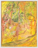 Soumya Netrabile, A Lonely Girl, 2022, oil on canvas, in artist's frame