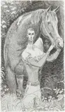 Jansson Stegner, Study for Boy with a Horse, 2022, ink and graphite on paper