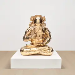 Joseph Klibansky, White Universe, 2019, bronze, on artist's plinth