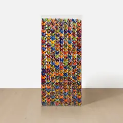 Marcello Lo Giudice, Dalla Primavera del Botticelli, 2008, painted ceramic, coiled metal and foam, in artist's Plexiglas case