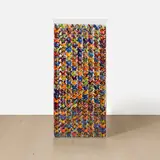 Marcello Lo Giudice, Dalla Primavera del Botticelli, 2008, painted ceramic, coiled metal and foam, in artist's Plexiglas case