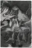 Sedrick Chisom, The Low Frequency Shade Broadcasted By A Donestre Towards The Story of The Altrightland in The Age of Monster, 2019, charcoal on paper