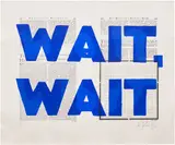 William Kentridge, Wait, Wait, 2018, Lapis Lazuli pigment on found thesaurus pages