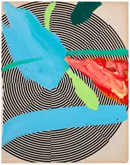 David Salle, Life 82, 2016, Flashe on paper laid down on board