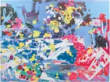 Petra Cortright, and "Basic", 2014, digital painting on aluminium