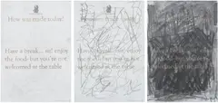 Oscar Murillo, Three works: (i-iii) Untitled, 2013, ink and graphite on paper