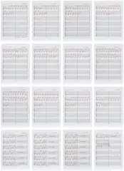 Hanne Darboven, Partitur (I, 1993), 1990-1993, black and red felt-tip pen on sheet music, in 16 parts