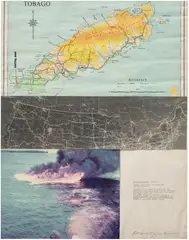 Dennis Oppenheim, Route 20 Transfer, 1969, map, photograph, paper collage and graphite on paper