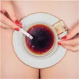 Tyler Shields, Coffee and Cigarettes, 2018, chromogenic print, mounted